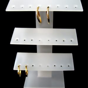 E85 - Expositor Acrílico com 3 andares para Piercing (12 pares)