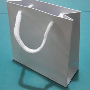 S1 – Sacola de Papel 10x10cm Branco – Pacote c/ 10 unidades