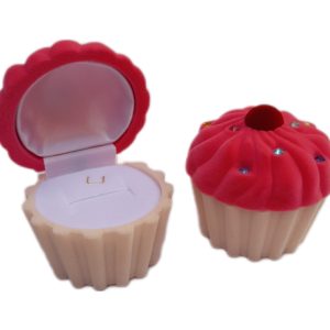 2001 - Estojo Caixinha Veludo Formato Cupcake