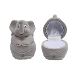 8118 - Estojo Caixinha Veludo Formato Elefante