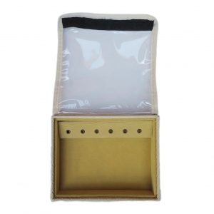 S14-P/V  Pequeno - Bandeja Corino/Veludo,Tampa de Plástico com Velcro para 6 Pulseiras