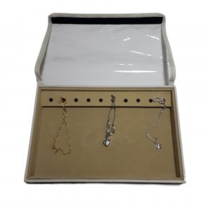 S18-P/V  Médio - Bandeja de Courino/Veludo,para 10 Pulseiras com Tampa de Plástico fechamento em Velcro