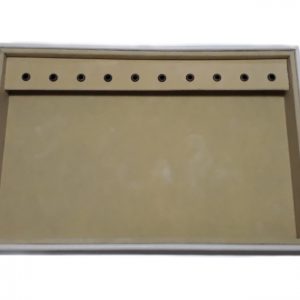 S18-P   Médio - Bandeja de Courino/Veludo para 10 Pulseiras/Correntes